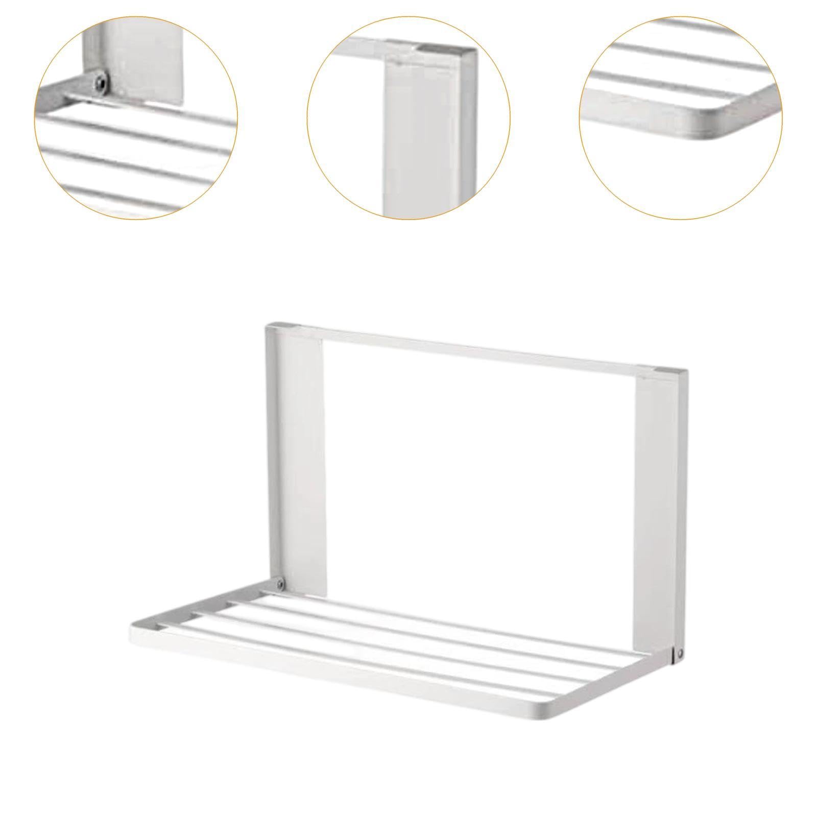 Zusammenklappbarer Wäscheständer Zur Wandmontage, Platzsparend, Aus Kohlenstoffstahl, überall Anbringbar, Geeignet für Waschküche, Badezimmer, Weiß