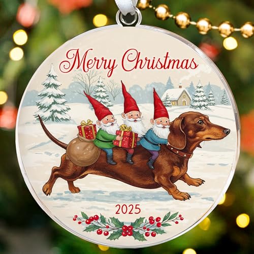 HEXMOZ Dachshund Ornament - Dachshund Christmas Ornaments, Wiener Dog Ornaments