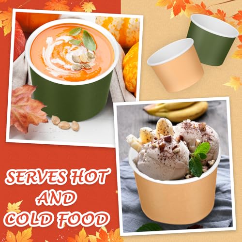 Image of Nuenen 300 Pcs Disposable Ice Cream Cups Bulk 8 oz, Autumn Colors