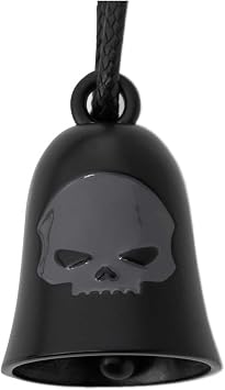 Harley-Davidson HD Black Matte Skull with Bar & Shield Ride Bell, Black