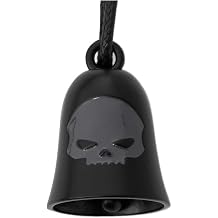 Harley-Davidson HD Black Matte Skull with Bar & Shield Ride Bell, Black