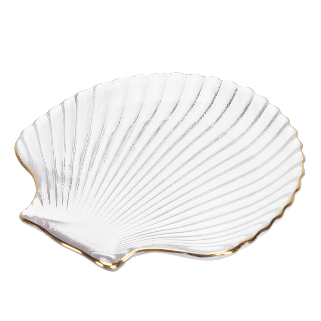 Cabilock Glass Decorative Plates Dessert Plates Shell Glass Serving Food Serving Trays Appetizer or Salad Plate Dinner Kitchen Nautical Dinnerware