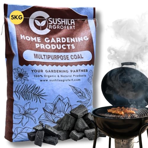Image of Eco-Friendly Natural Wood Charcoal 5 KG | Long Burning Coal & Air Purifier Koyla for BBQ, Grilling, Cooking, Pooja, Dhoop, Havan & Gardening | Activated Charcoal for Indoor Plants