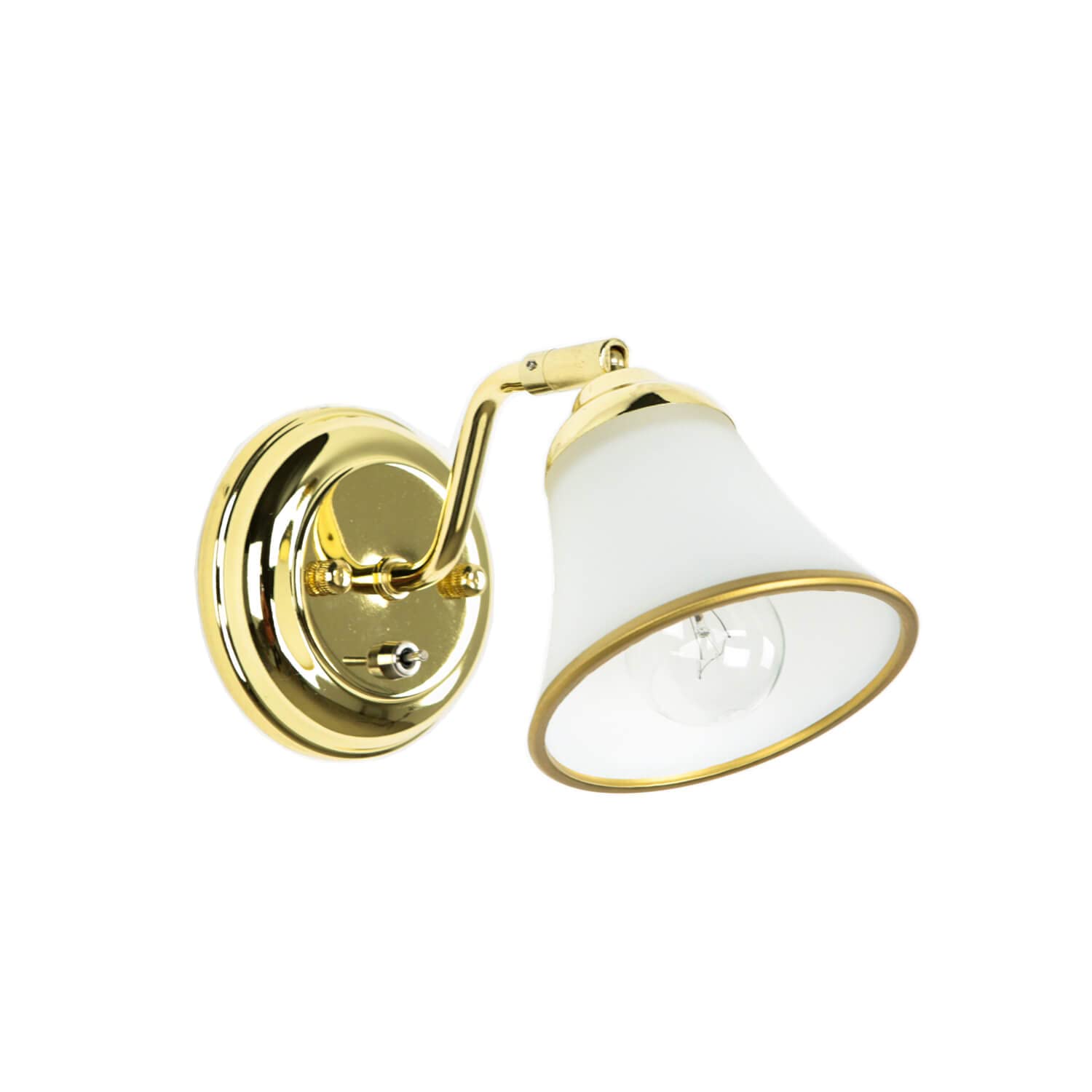 Applique con interruttore per bagno, luce a specchio, art nouveau, orientabile, lampada da bagno, oro, basso abbagliamento, vetro, E14, luce da bagno, applique regolabile