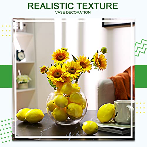 20 Pcs Artificial Lemons 3.8Inch/3.2Inch Fake Lemons Vivid Faux Lemon Lifelike Simulation Lemons Fake Fruit Decorations For Lemonade Party Kitchen Table Cabinet Vase Filler (Yellow) #TOP4