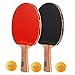 KEVENZ 2-Pack Patent Advanced Table Tennis Racket Come with Anti-Skid Handle, Wooden Blade Surrounded by Rubber (Advanced Table Tennis Racket)
