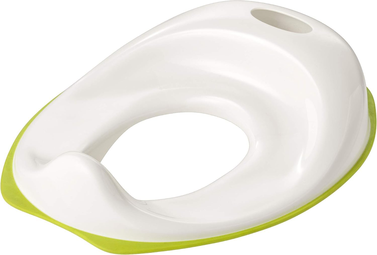 ASPIRE UK Unisex Toddler Toilet Training Seat White and Green Soft Potty Seat with Handles Fits Lightweight Portable Comfortable Easy to Clean Perfect for Travel Use
