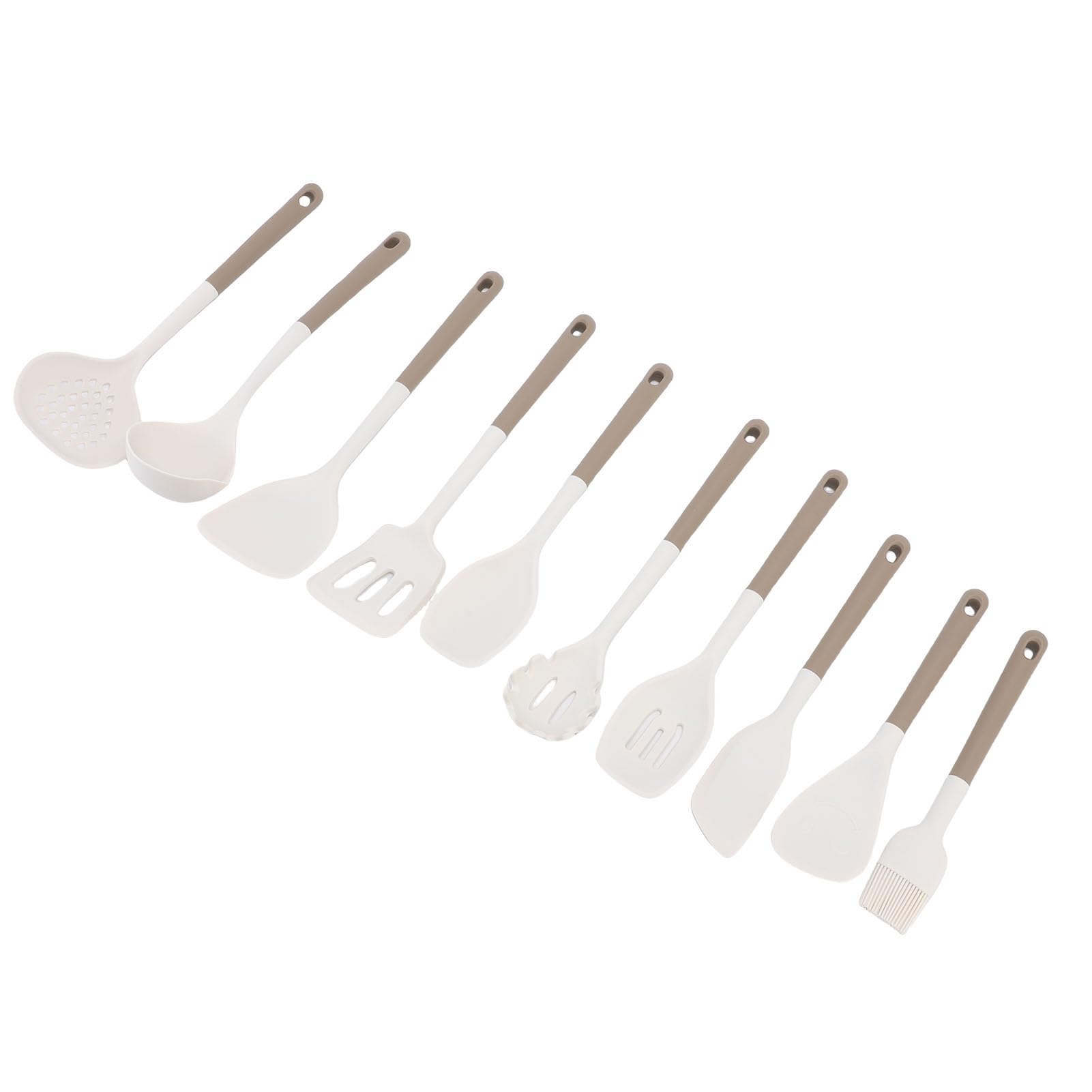 Set di Utensili da in Silicone, Utensili da Antiaderenti per Uso Alimentare con Design Antigraffio per Pentole Antiaderenti e Esigenze di Cottura