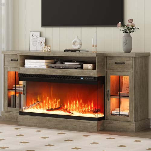 4 EVER WINNER Farmhouse Fireplace TV Stand with 40" Electric