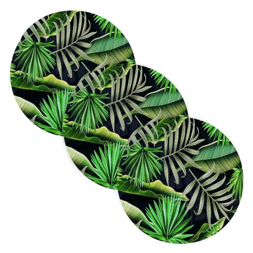 3 Pcs Trivet Set for Hot Pots and Pans 15in Cotton Thread Weave Heat Resistant Hot Pads for Crock Pot Kitchen Gadgets Tropical Exotic Trendy Stylish