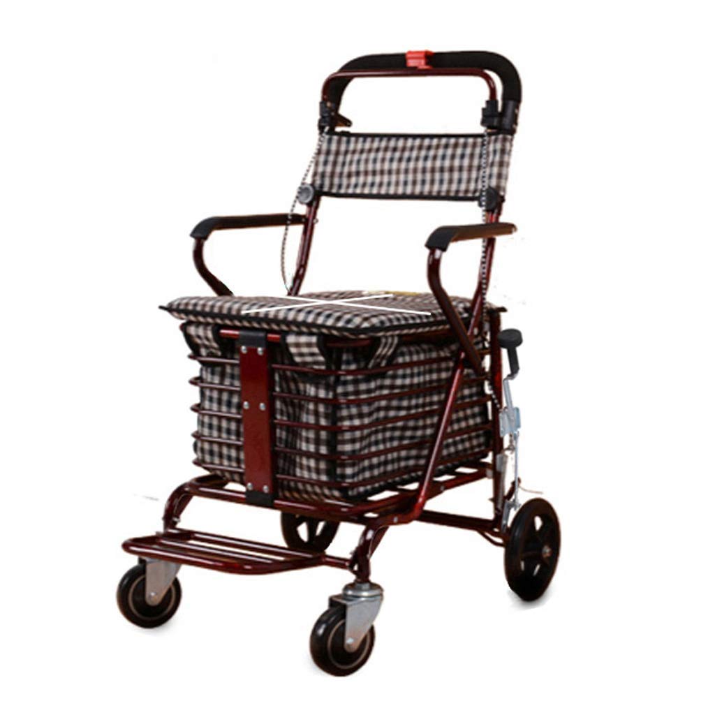 Wózki sklepowe/małe wózki wózki/pchane siedzenia składane chodziki/czterokołowe skutery dla osób starszych/osoby niepełnosprawne w podeszłym wieku prezenty dla rodziny Comfortable anniversary