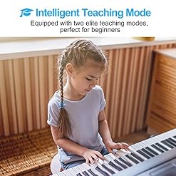 Moukey 61 Touches Clavier Piano Kit, Piano Numérique avec Support pour Clavier Piano, Pupitre de Musique, Autocollants… – Image 4