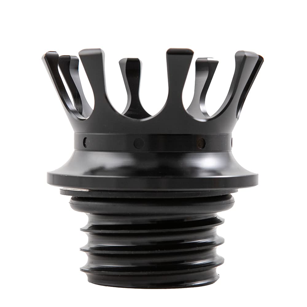 Bouchon de réservoir de carburant de moto CNC Crown Bouchons d'huile pour Sportster XL1200 883 48 Softail Dyna FXD FLST Road King 1996-2021 Noir