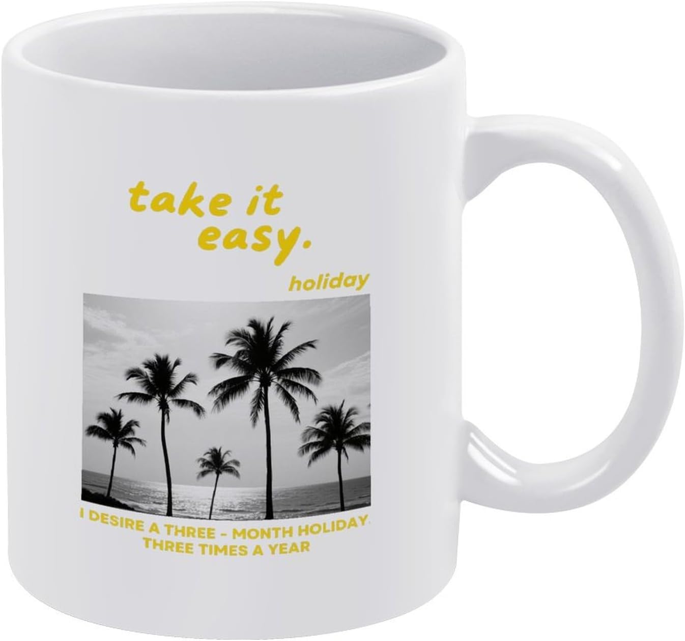 Palm Tree Creative Ceramic Coffee Mug, Office Tea Cup 12 Oz, Funny Gift Idea for Family Or Friend