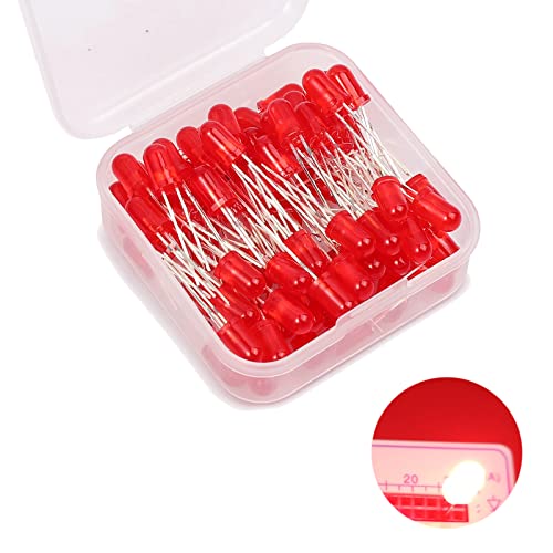 5mm LED Leuchtdiode, 80 Stück Rot LED Dioden, 5 mm LED Sortimentskits für Wissenschaftsprojekte, Schulen und Heimwerkerprojekte (5 mm 80 Stück)