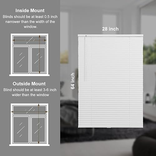 Vista 42 de SEEYE Cordless Mini Blinds Aluminum Venetian Blind Horizontal Window Shades, 1" Slat Size - Rooming Darkening Blinds Anti-UV & Waterproof for Brown
