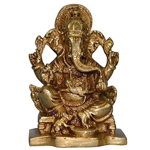 Indian Handicrafts Export DronaCraft Tiny Hindu God Ganesha Statues Brass Sculpture