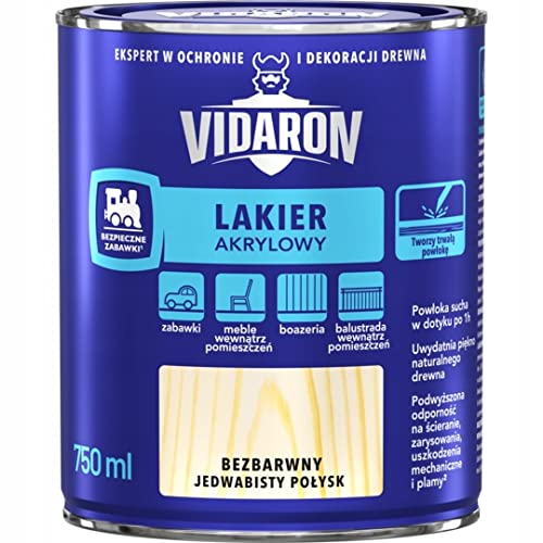 LAKIER AKRYLOWY DO DREWNA 0,75L BEZBARWNY POŁYSK