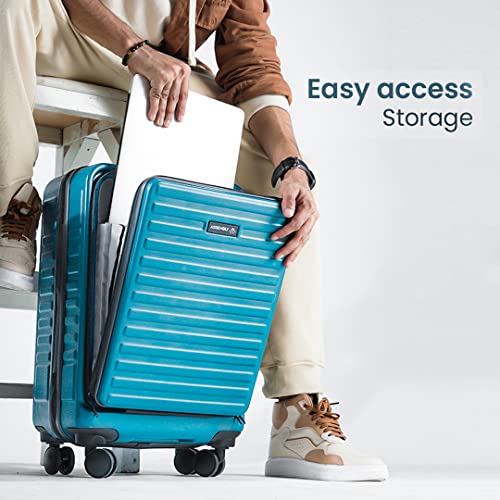 Image of THE ASSEMBLY Medium Check in 24 Inches & Cabin Luggage 20 Inches Polycarbonate Set of 2 - Premium Hardsided Suitcase Trolley-Teal