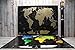 MyMap Gold Scratch Off World Map Wall Poster with US States, 35x25 inches, Includes Pins, Buttons and Scratcher, Glossy Finish, Black with Vibrant Colors