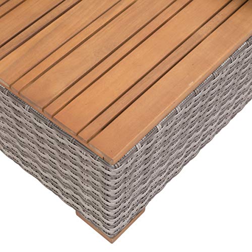 Greemotion Rattan-Lounge Bahia Tobago, Gartensofa mit Bettfunktion, inkl. Hocker, Grau, Holzfarben