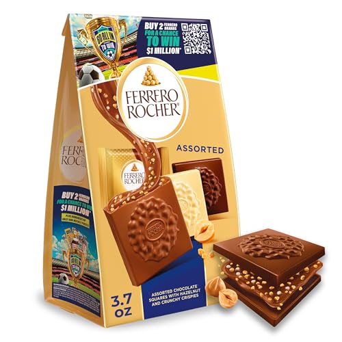 Ferrero Rocher Premium Assorted chocolate squares, Individually Wrapped Chocolates, Great for...