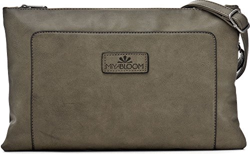 MIYA BLOOM, Damen Handtaschen, Abendtaschen, Unterarmtaschen, Clutches, Umhängetaschen, Crossover-Bags, 33 x 22 x 2 cm (B x H x T), Farbe:Khaki