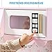 Best Choice Products Toddler Kitchen Playset, Wooden Cottage Kids Play Kitchen with 5 Accessories, Toy Storage, Scalloped Edge, and Pretend Play Microwave, Oven, Clicking Knobs - Cream