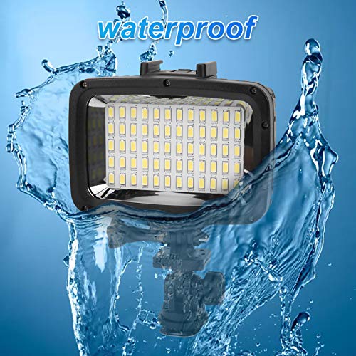 Unterwasserlichter Tauchlicht, 40M Wasserdichtes LED Tauch Fülllicht, 5500-6000 K Professionelles SLR Kamera Fülllicht mit 3 Farben Weichen Lichttafeln