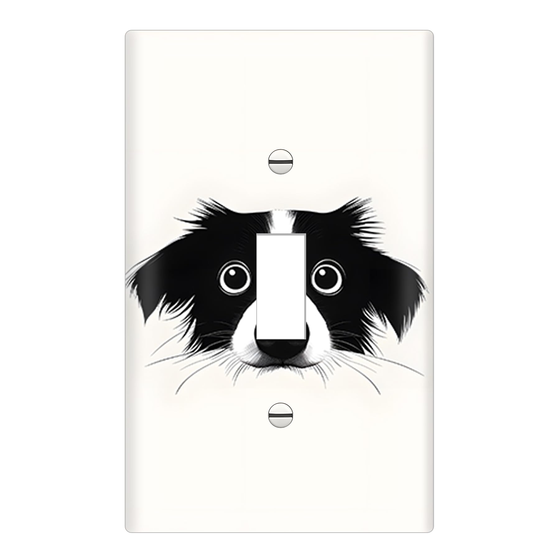 Cute Dog Light Switch Cover, Single Toggle Wall Plate 1-Gang Decorative Wall Plate for Home Decor Bedroom Living Room
