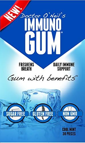Immuno Gum Cool Mint, Ice Blue, 30 Count