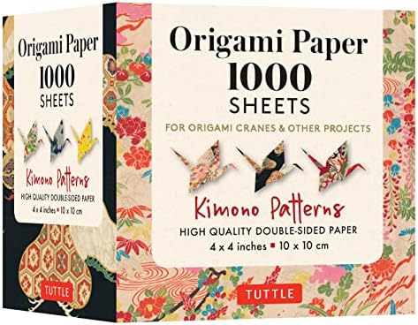 Origami Paper 1,000 sheets Kimono Patterns 4" (10 cm): Tuttle Origami Paper: Double-Sided Origami Sheets Printed with 12 Different Designs (Instructions Included)