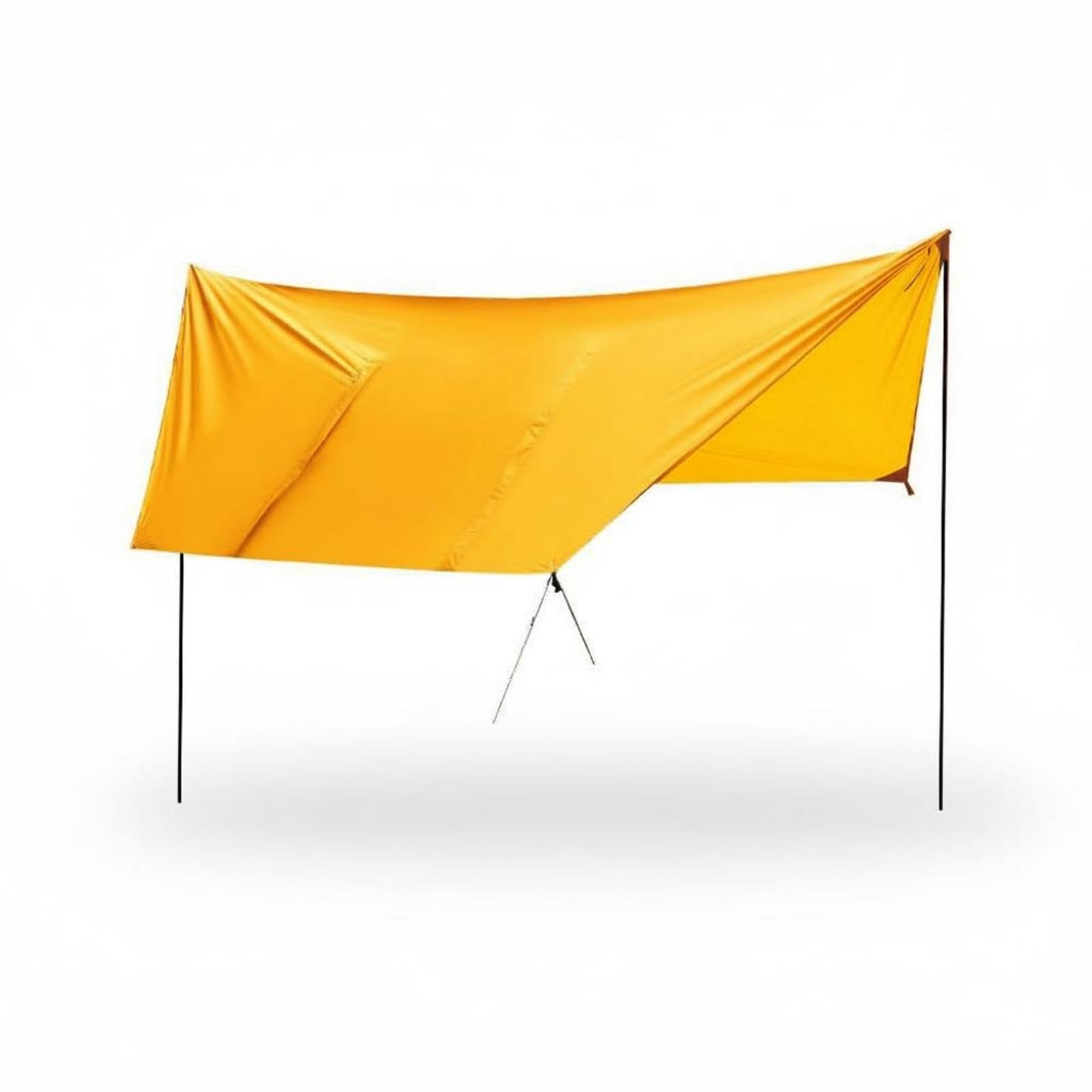 Hex Tarp Tent Multi-Use Camping Tarp Shelter Lightweight Hammock Rain Cover for Hiking, Picnic Orange-image-7