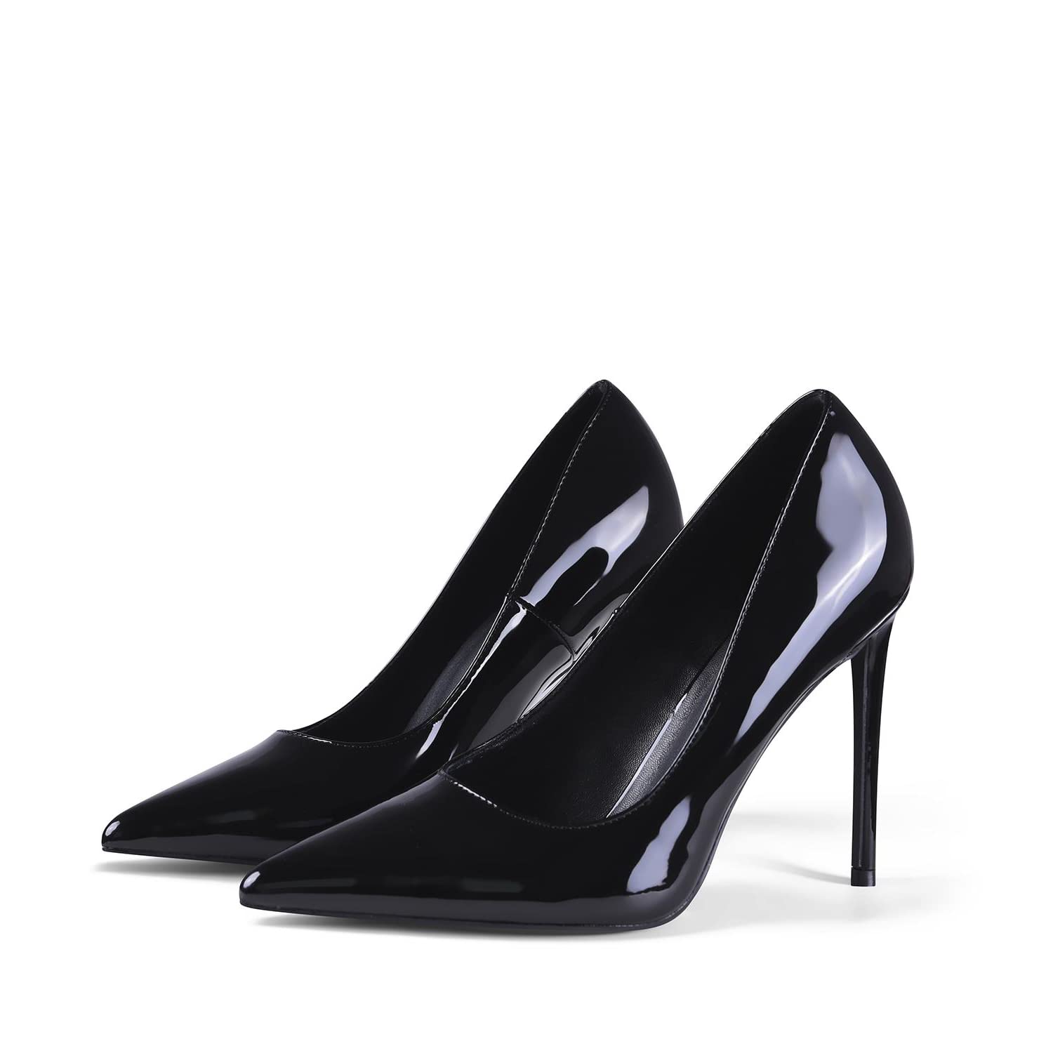 GENSHUO Damen Stiletto High Heels 10CM Sexy Spitze Stiletto Pumps Lackleder Geschlossene Zehe Party Abschlussball Hochzeit Absatzschuhe Stiletto Heels Größe EU 36-42