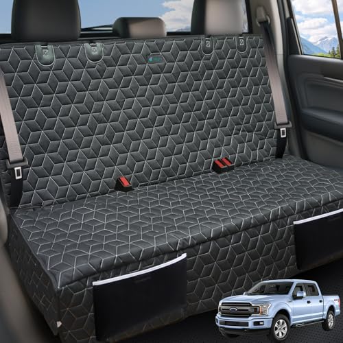 Meginc Dog Car Seat Covers for Back Seat Waterproof Pet Bench Seat Covers for Trucks Ford f150/Ram1500/Nissan Frontier/Toyota Tacoma/GMC Canyon/Silverado Scratch Nonslip Truck Seat Cover for Dogs