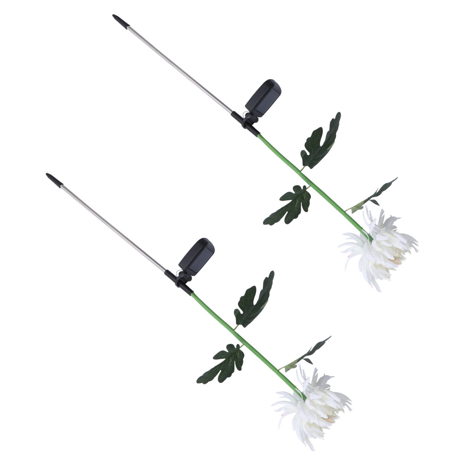 6 sztuk światła światło solarne paliki kwiaty lampa LED chodnik do stalowego podwórka chryzantema ogród zasilany ze stali nierdzewnej figurka krajobrazu kwiat patio/2269 | Whitex3 szt., 80 x 12 x 12 cm x 3 szt