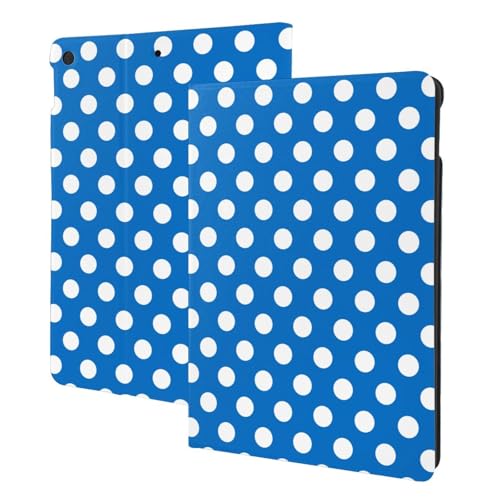 Étui iPad 10.2 intelligent compatible iPad 9 8 7 motif pois bleu ciel