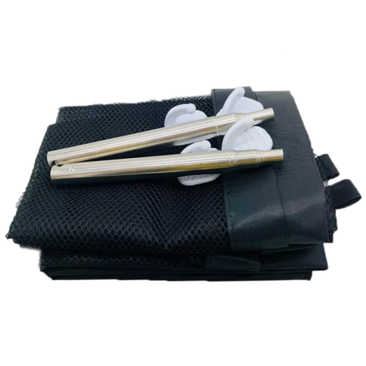 Yardwe Pet Gate for Dogs Portable Mesh Safety Barrier Pet Fence for Home Use Easy Install Includes Mesh Panel Pipes Hooks