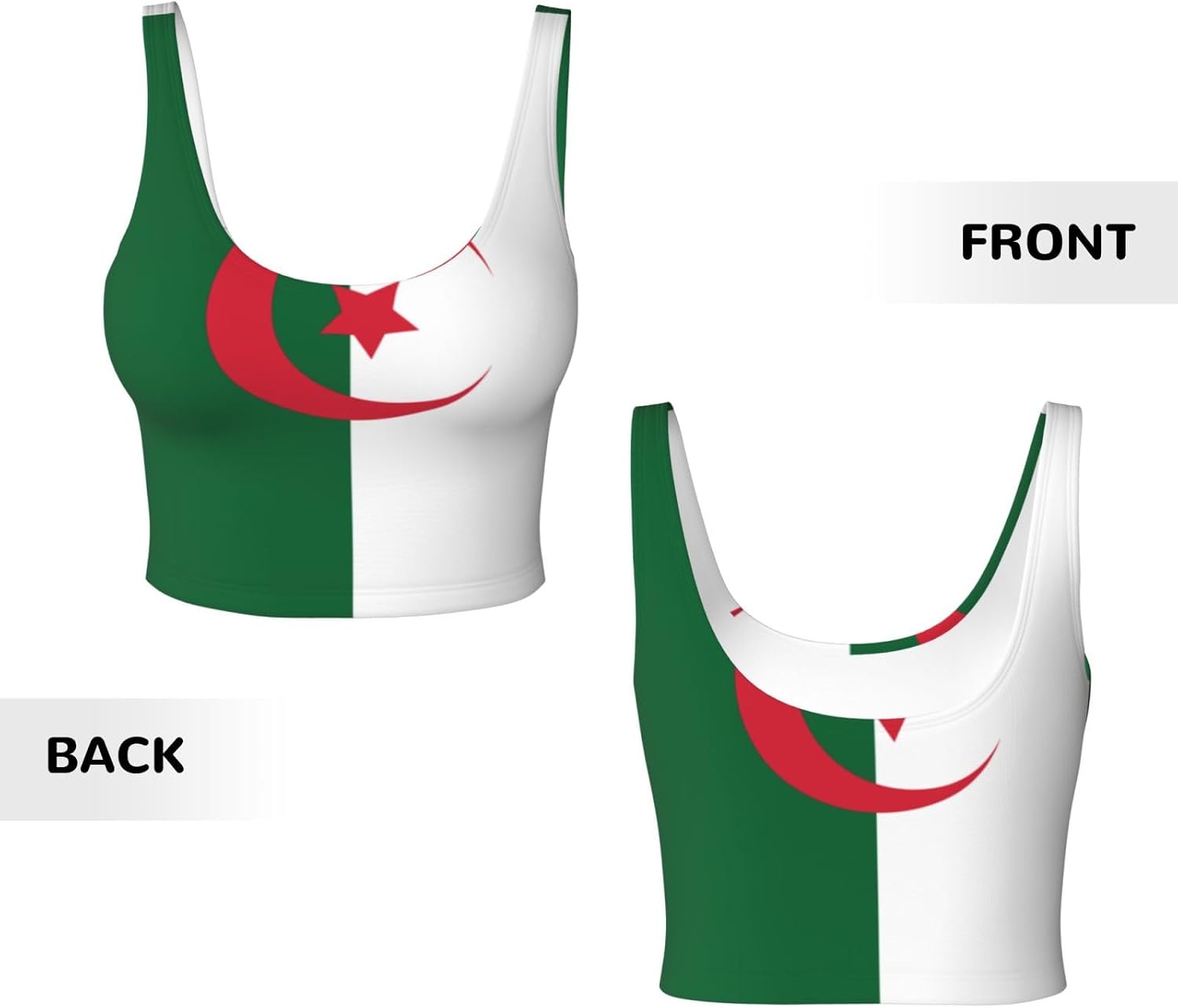 Flag of Algeria Women's Sports Bras - High Support Workout Tops for Women