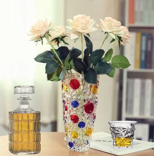 Vase en cristal lourd texturé de 25 cm pour une décoration d'intérieur luxe - 4