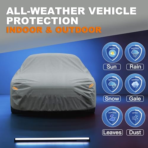 Image of Kayme Heavy Duty Car Cover Custom Fit Dodge Challenger Demon (R /T, SRT, T /A, Hellcat 2008-2025), Waterproof All Weather for Automobiles, Full Exterior Covers Rain Sun UV Protection.