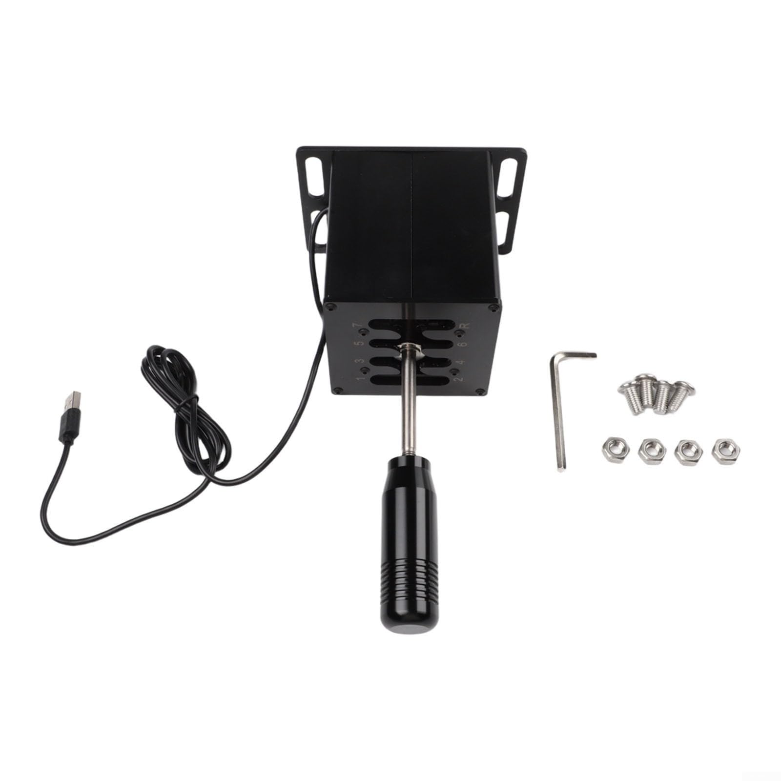 Manueller Schaltknauf aus Aluminiumlegierung und Kohlefaser, kompatibel mit Logitech G27 G29 T300 Rennrädern für Simulationsspiele, Schwarz (7-HB045)