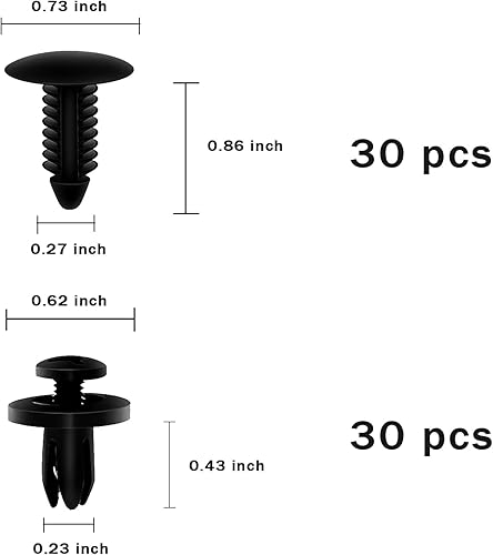 Miniatura 4 de Juego de 200 clips de retención de automóvil, remaches de pasador de empuje automático de tamaños populares, clips universales de plástico para
