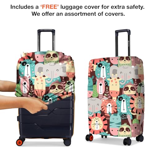 Image of Nasher Miles Cannes Hard-Sided Polypropylene Cabin Luggage 20 inch | 55cm | 8 Wheels Small Trolley Bag for Travel | Suitcase (Navy Blue Yellow)