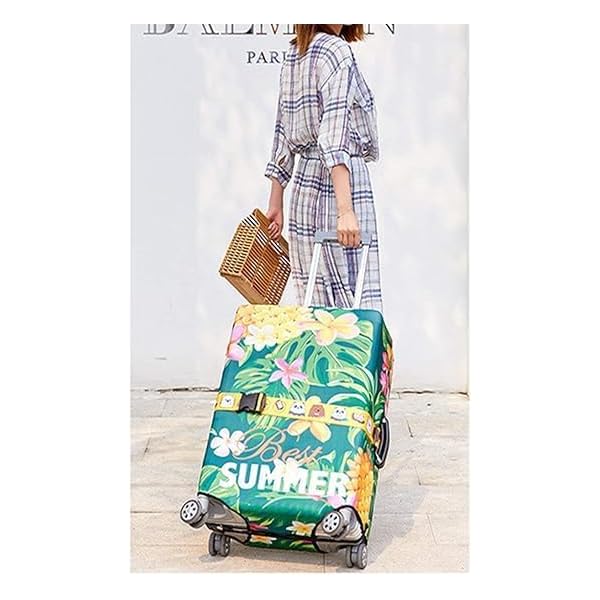 NALACAL-Thickened-Luggage-Cover-25-28-luggage-Inch-Bamboo-Charcoal-Fibre-Luggage-Cover-Washable-Travel-Gear-Cover-Clear-Polyester-Travel-Luggage-Trolley-Case-Cover-ProtectorTropical-Pineapple NALACAL Thickened Luggage Cover, 25"-28" luggage, Inch Bamboo Charcoal Fibre Luggage Cover, Washable Travel Gear Cover, Clear Polyester Travel Luggage Trolley Case Cover Protector(Tropical Pineapple)