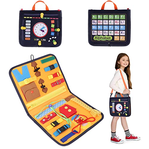 CEILIWEN Lernspielzeug für Kleinkinder im Vorschulalter, Anziehspielzeug und Kleinkinder, sensorisches Reisespielzeug für Kleinkinder, Fidget Board Spielzeug zum Lernen von Feinmotorik Cover