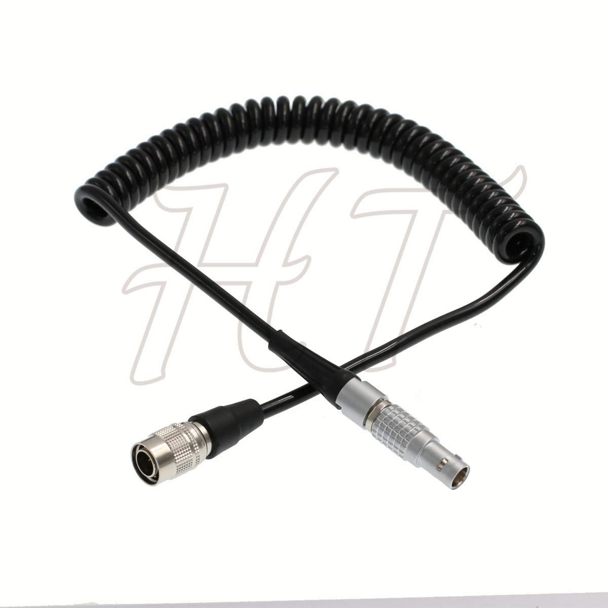 Cable Hirose 4 pines en espiral para evitar tirones en Teradek Cube 4