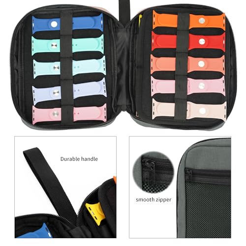 Image of 20 Watch Bands Storage Carrying Case Compatible with Watches,Expandable Watch Band Holder Stores 20 Watch Bands Fit for Most Sizes of Watch Straps,Organizer for Watch Bands, Bag Only(Dark Grey)