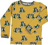 senfgelbes Langarmshirt mit Waschbären bedruckt