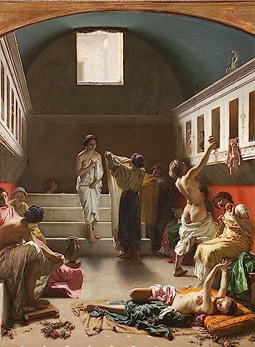 Poster les Thermes de Pompéi Domenico Morelli impression sur toile salon 60x90cm